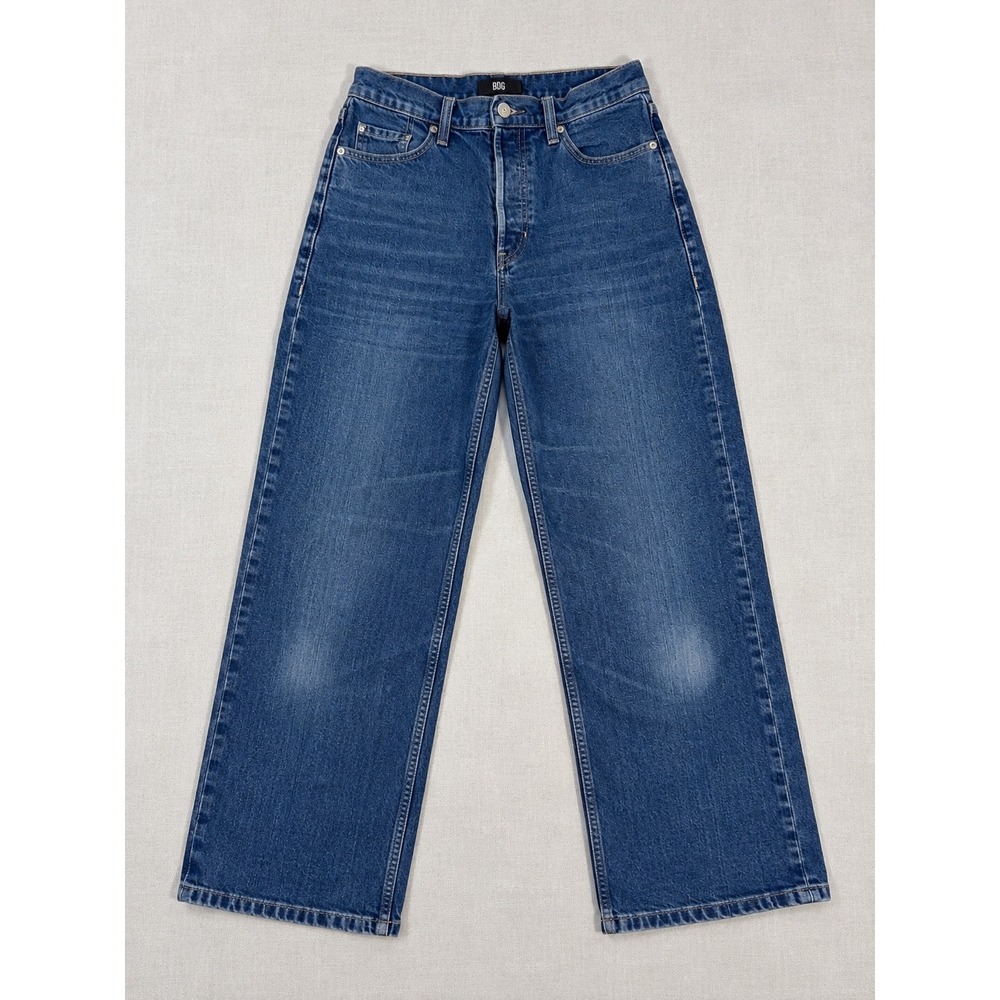 Banana Republic Wide Leg High Rise Blue Denim Jeans Size 28 Button Fly